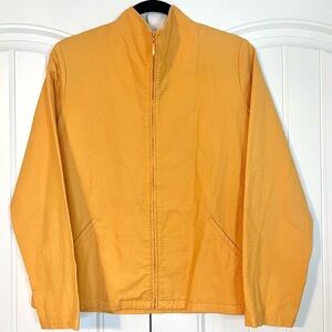 Eileen Fisher Lightweight Jacket Size Large Orange Waffle Weave Zip